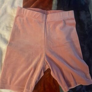 Women’s Pink Small Velvet Biker Shorts